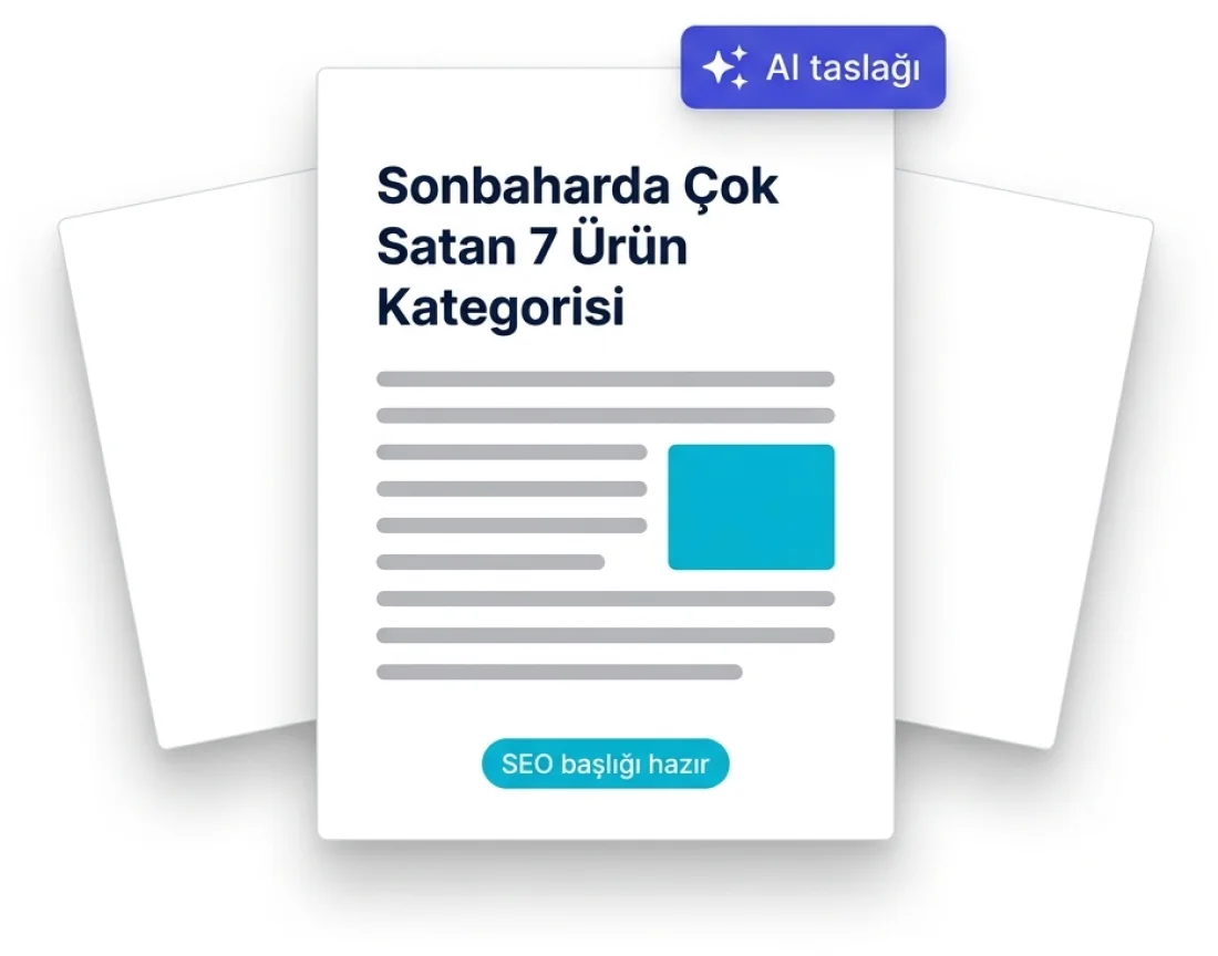 AI taslağı etiketli blog yazısı ve arkasında iki sayfa taslağı