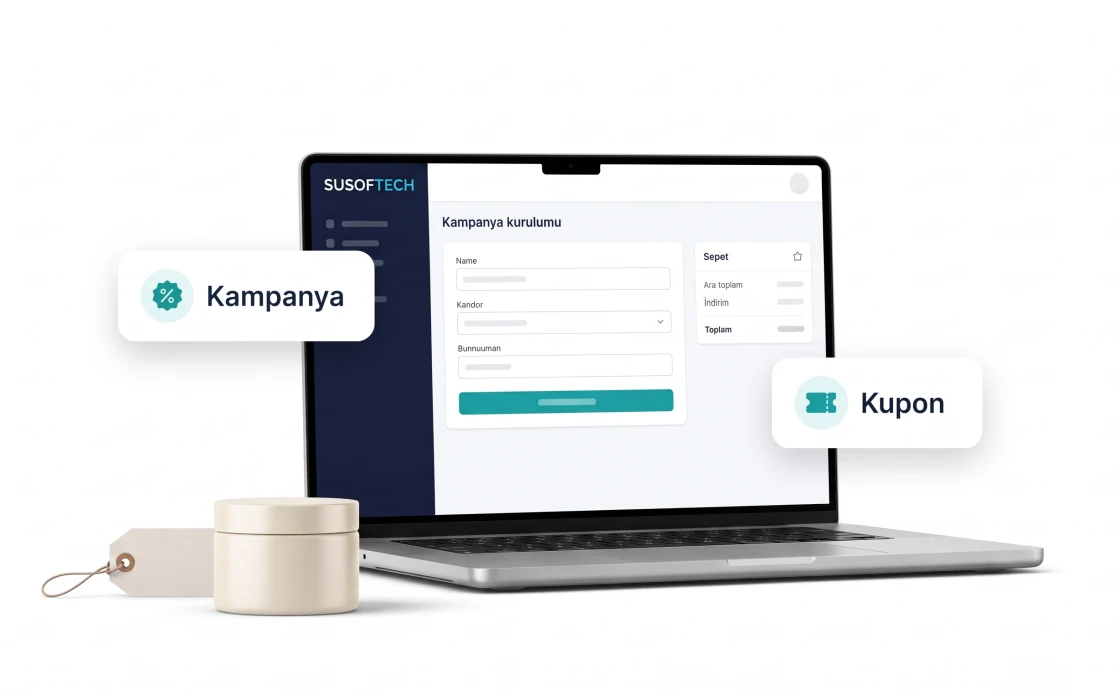 Kampanya kurulum ekranı ve sepet özeti