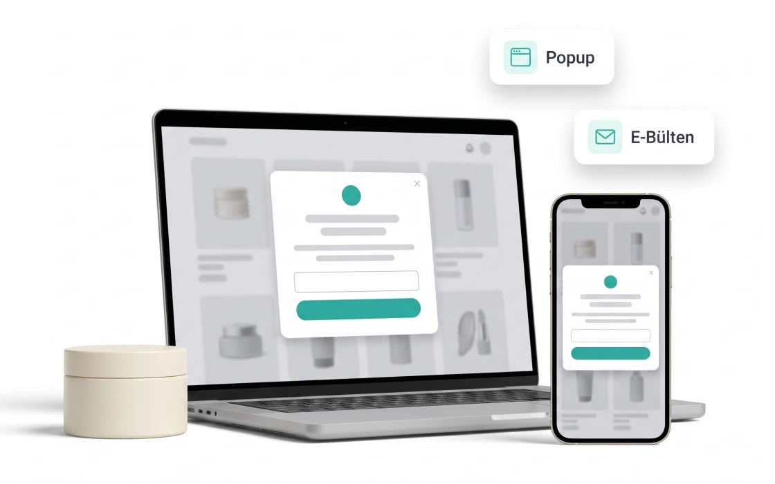 Bilgisayar ve telefonda açılan e-bülten popup penceresi