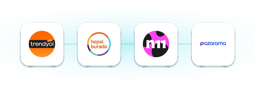 Bağlanabilen pazaryerleri: Trendyol, Hepsiburada, n11, Pazarama